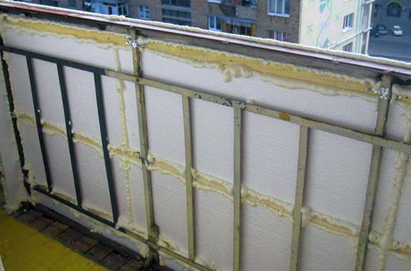 утепление балкона пенопластом